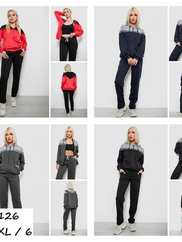 9126# выбор цвета женский спортивный костюм (двунитка, 6 ед, размеры полубатал: M-4XL) выдача на следующий день - фото 2