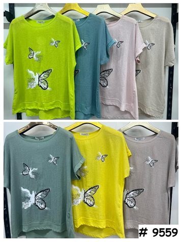 9558# выбор цвета женская футболка (лён, 4 ед, размеры батал: 3XL-6XL) выдача на следующий день - фото 2