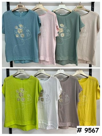 9567# выбор цвета женская футболка (лён, 4 ед, размеры батал: 3XL-6XL) выдача на следующий день - фото 2