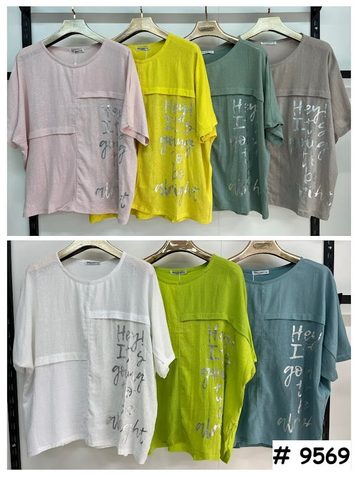 9569# выбор цвета женская футболка (лён, 4 ед, размеры батал: 3XL-6XL) выдача на следующий день - фото 2