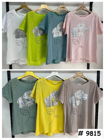 9815# выбор цвета женская футболка (лён, 4 ед, размеры батал: 3XL-6XL) выдача на следующий день - фото 2